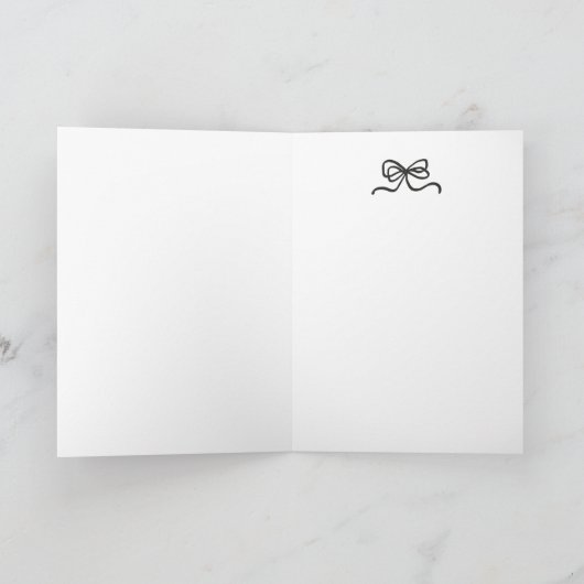 Whimsical Graduation Cap with Bow & Pearls Script サンキューカード (内部)