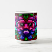Whimsical Graffiti-Style Floral Flowers Ladybug コーヒーマグカップ (中央)