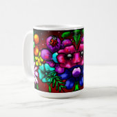Whimsical Graffiti-Style Floral Flowers Ladybug コーヒーマグカップ (正面左)