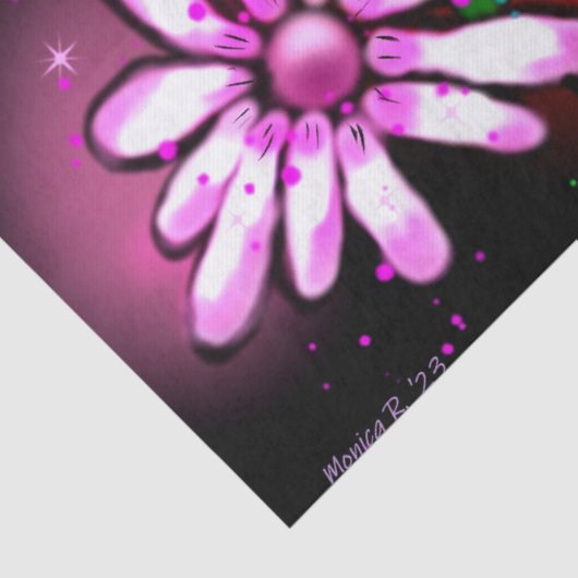 Whimsical Graffiti-Style Floral Ladybug Decoupage 薄葉紙 (詳細)