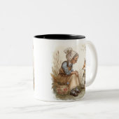 Whimsical Grandma & Fox Coffee Mug – Cozy Kind_One ツートーンマグカップ (正面右)