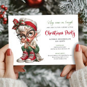 Whimsical Grandma Holiday Cartoon Event Invite 招待状