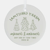 Whimsical Grandparents Pregnancy Announcement ガラスオーナメント (裏面)