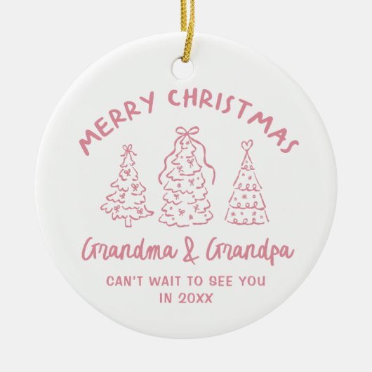 Whimsical Grandparents Pregnancy Announcement セラミックオーナメント (正面)