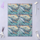 Whimsical Gray Whale Beach Coastal Decoupage  薄葉紙 (クラフト)