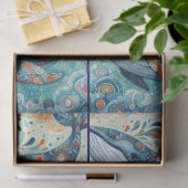 Whimsical Gray Whale Beach Coastal Decoupage  薄葉紙 (ギフト)