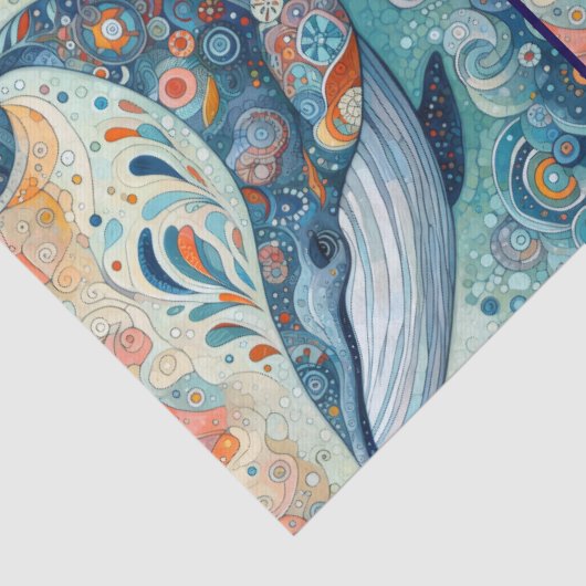 Whimsical Gray Whale Beach Coastal Decoupage  薄葉紙 (詳細)