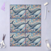 Whimsical Gray Whale Beach Coastal Decoupage  薄葉紙 (クラフト)