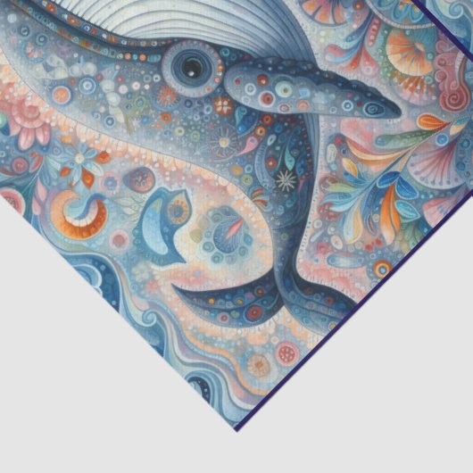 Whimsical Gray Whale Beach Coastal Decoupage  薄葉紙 (詳細)