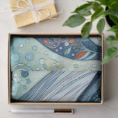 Whimsical Gray Whale Beach Coastal Decoupage  薄葉紙 (ギフト)