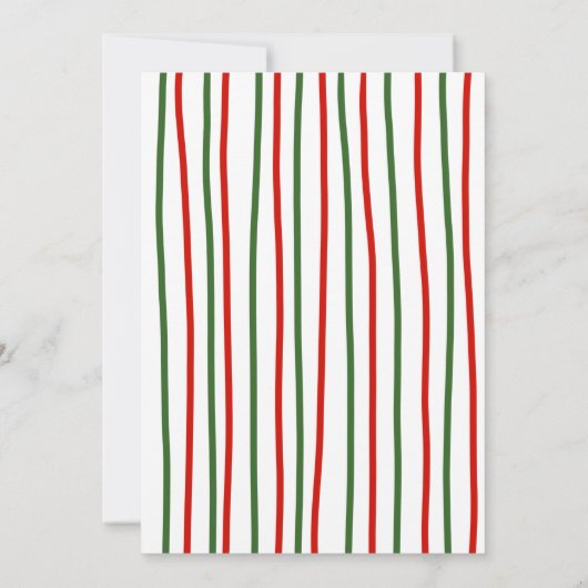 Whimsical Green and Red Hand Drawn Christmas Party 招待状 (裏面)