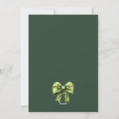 whimsical green Christmas invitation with festive シーズンカード (裏面)