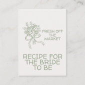 Whimsical Green Fresh Off The Market Bridal Shower エンクロージャーカード (正面)