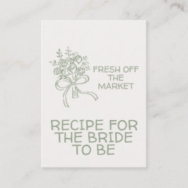 Whimsical Green Fresh Off The Market Bridal Shower エンクロージャーカード