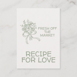 Whimsical Green Fresh Off The Market Bridal Shower エンクロージャーカード