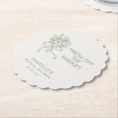 Whimsical Green Fresh Off The Market Bridal Shower ペーパーコースター (アングル)
