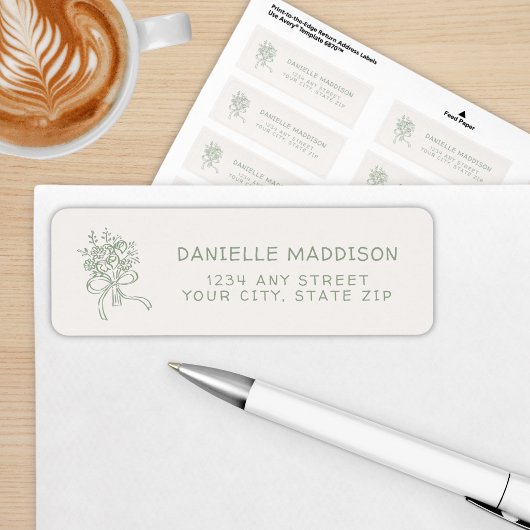 Whimsical Green Fresh Off The Market Bridal Shower ラベル