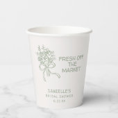 Whimsical Green Fresh Off The Market Bridal Shower 紙コップ (裏面)