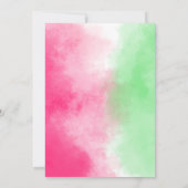 Whimsical Green & Pink Witch birthday 招待状 (裏面)