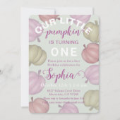 Whimsical Green Pumpkins & Photo Birthday 招待状 (正面)