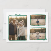 Whimsical Green Ribbon Frame Holiday Photo カード (裏面)