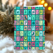 Whimsical Grid Cute Custom Christmas Holiday カード