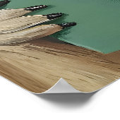 Whimsical Groundhog Reading Book Art Print ポスター (角)