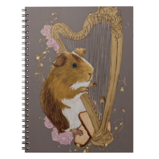 Whimsical Guinea Pig Harp Notebook  ノートブック (正面)