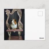 Whimsical Guinea Pig Harp Postcard – Elegant Story ポストカード (裏面)