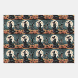 Whimsical Halloween And Fall, Ghost, Scarecrow,  ラッピングペーパーシート