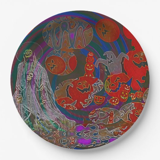 Whimsical Halloween Dreams ペーパープレート (正面)
