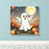 Whimsical Halloween Ghost, Halloween Ghost, Ghost, キャンバスプリント (インサイチュ (ウッドフロア))