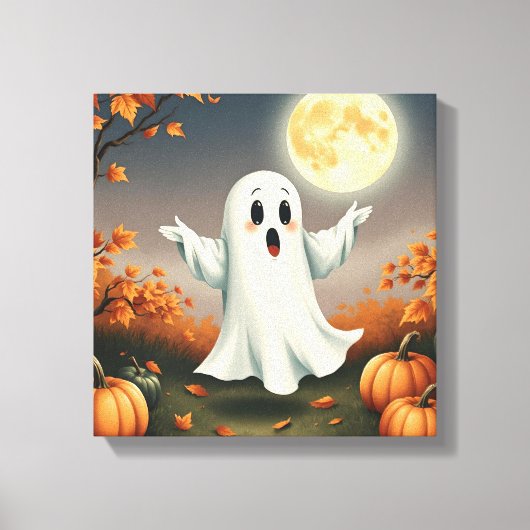 Whimsical Halloween Ghost, Halloween Ghost, Ghost, キャンバスプリント (正面)