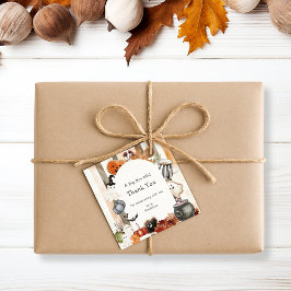 Whimsical Halloween Ghost Pumpkin Baby Shower Than フェイバータグ