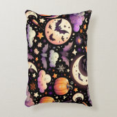 Whimsical Halloween Night Sky Pattern アクセントクッション (正面(垂直))