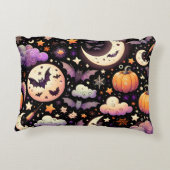 Whimsical Halloween Night Sky Pattern アクセントクッション (裏面)