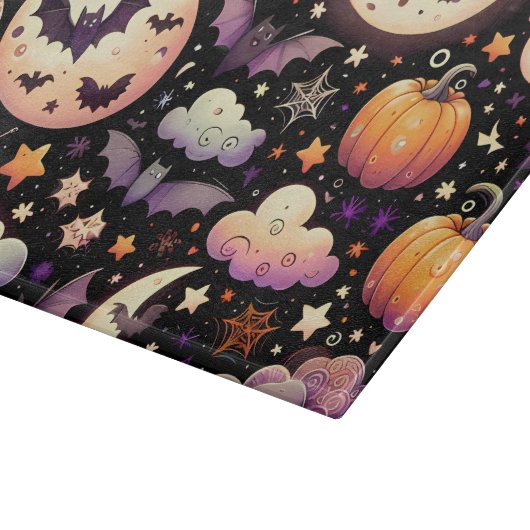 Whimsical Halloween Night Sky Pattern カッティングボード (角)
