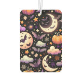 Whimsical Halloween Night Sky Pattern カーエアーフレッシュナー (裏面)