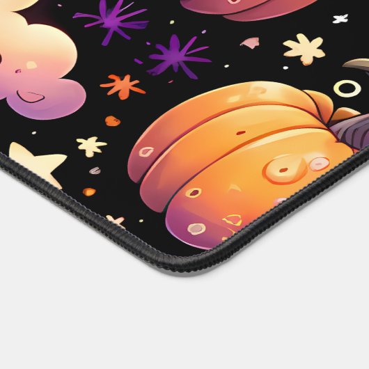 Whimsical Halloween Night Sky Pattern デスクマット (コーナー)