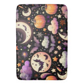 Whimsical Halloween Night Sky Pattern バスマット (正面縦)