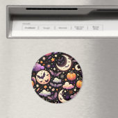 Whimsical Halloween Night Sky Pattern マグネット (インサイチュ (食洗機))