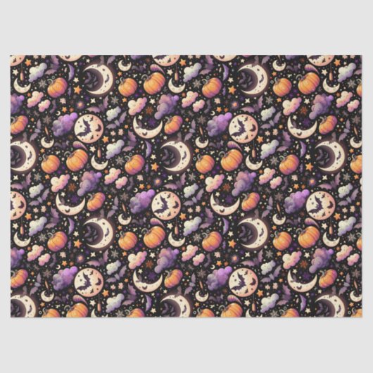 Whimsical Halloween Night Sky Pattern 薄葉紙 (正面)