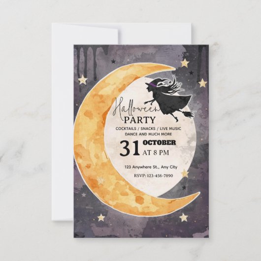 Whimsical Halloween Party Invitation – Editable 招待状 (正面)