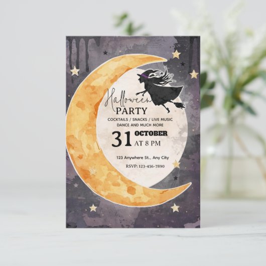 Whimsical Halloween Party Invitation – Editable   招待状 (スタンド正面)
