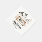 Whimsical Halloween Party Napkins with Cute Witch  スタンダードカクテルナプキン (角)