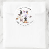 Whimsical Halloween Party Witch and Spooky ラウンドシール (バッグ)