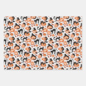 Whimsical Halloween Pumpkins Set of Three ラッピングペーパーシート (正面2)