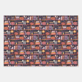 Whimsical Halloween Pumpkins Set of Three ラッピングペーパーシート (正面)