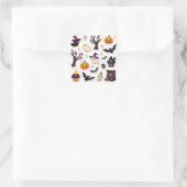 Whimsical Halloween Sticker Sheet – Cute Ghosts スクエアシール (バッグ)