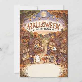 Whimsical Halloween Village & Autumn Market カード